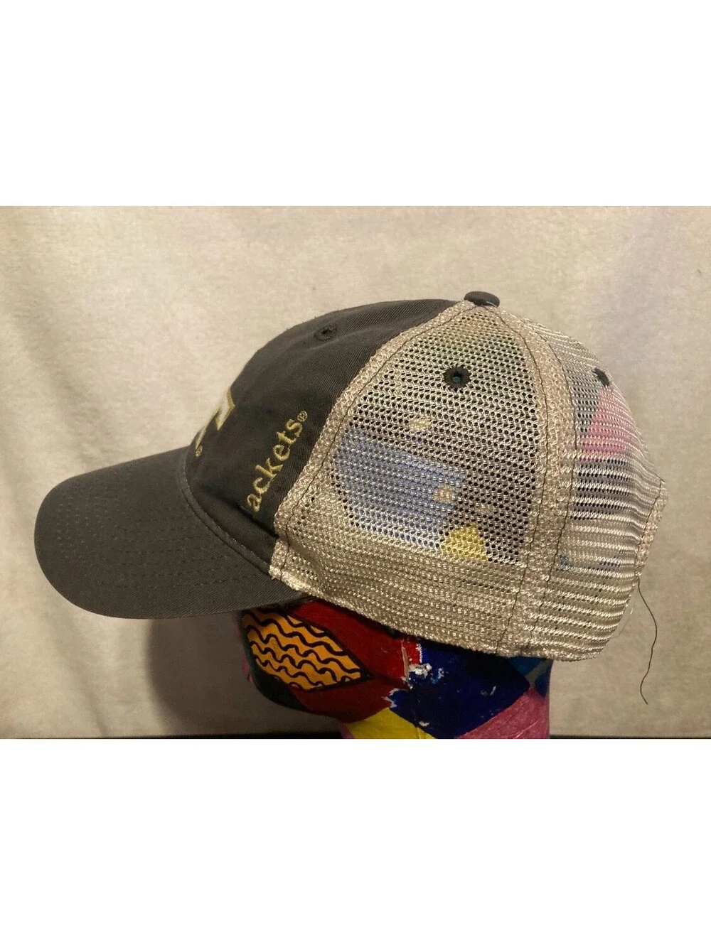 Legacy LEGACY92 Georgia Tech Yellow Jackets Trucker Hat Black Cotton Front